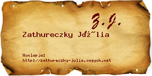 Zathureczky Júlia névjegykártya